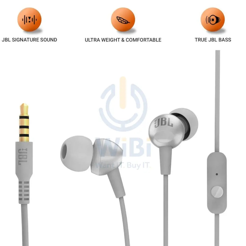 JBL C200 In-ear earphones - Silver Accessories > Audio > Headphones