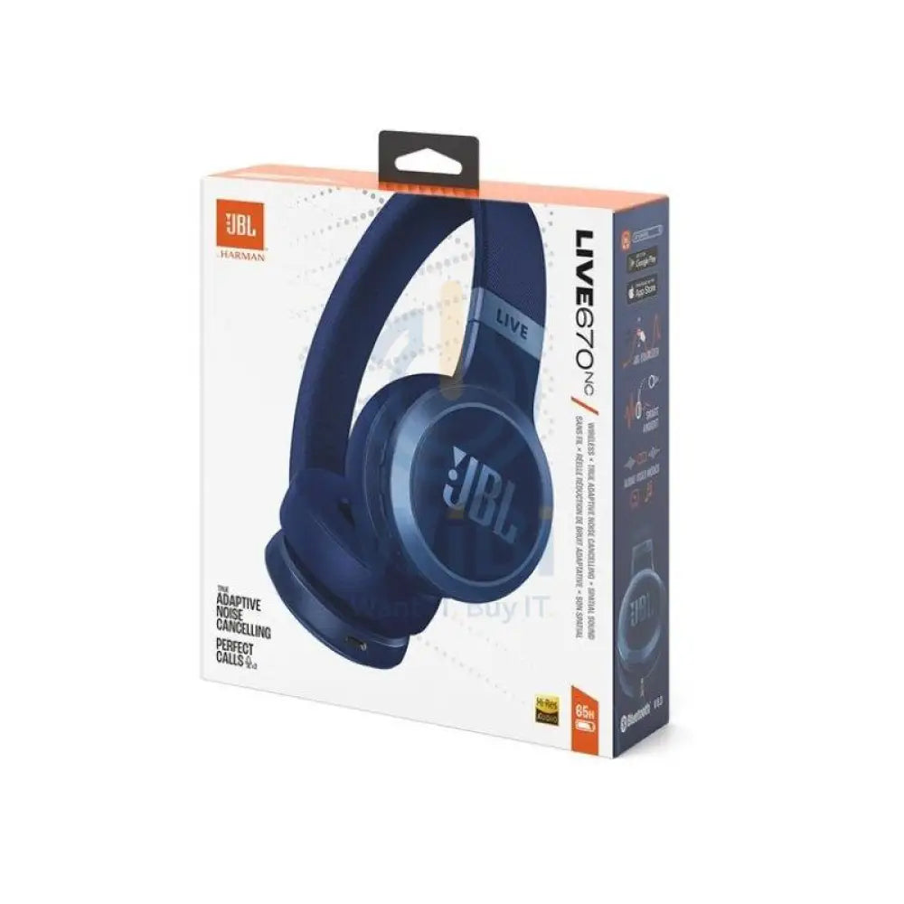 JBL Live 670NC Wireless Noise Cancelling Headphone - Over-ear / Wireless / Blue Accessories > Audio > Headphones