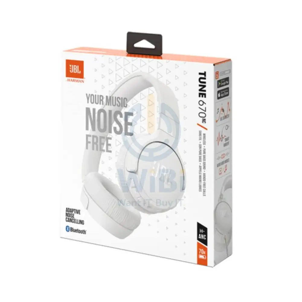 JBL Tune 670NC Wireless Noise Cancelling Headphones - Over-Ear / Wireless / White Accessories > Audio > Headphones