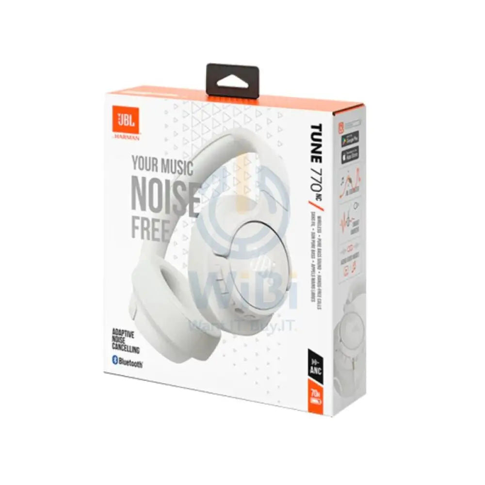 JBL Tune 770NC Wireless Noise-Cancelling Over-Ear Headphones - White Accessories > Audio > Headphones