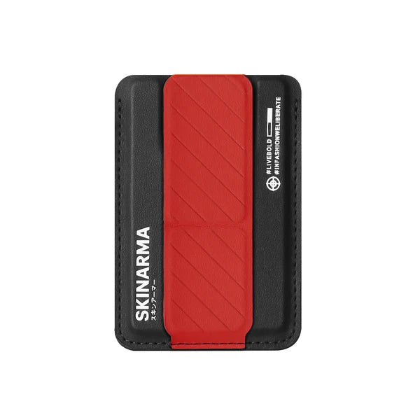 SKINARMA Kado Mag-Charge Card Holder with Grip Stand - Red/Black Accessories > Mobiles & Tablets > Mobiles > Mobile