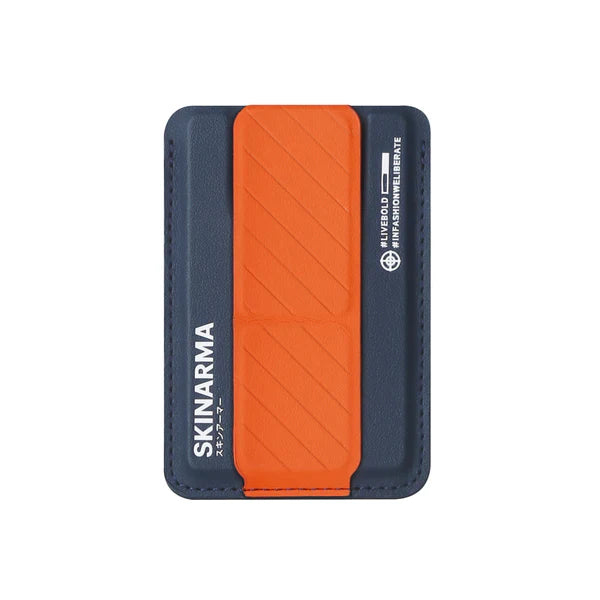 SKINARMA Kado Mag-Charge Card Holder with Grip Stand - Orange/Blue Accessories > Mobiles & Tablets > Mobiles > Mobile