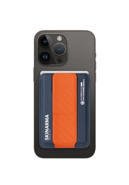SKINARMA Kado Mag-Charge Card Holder with Grip Stand - Orange/Blue Accessories > Mobiles & Tablets > Mobiles > Mobile