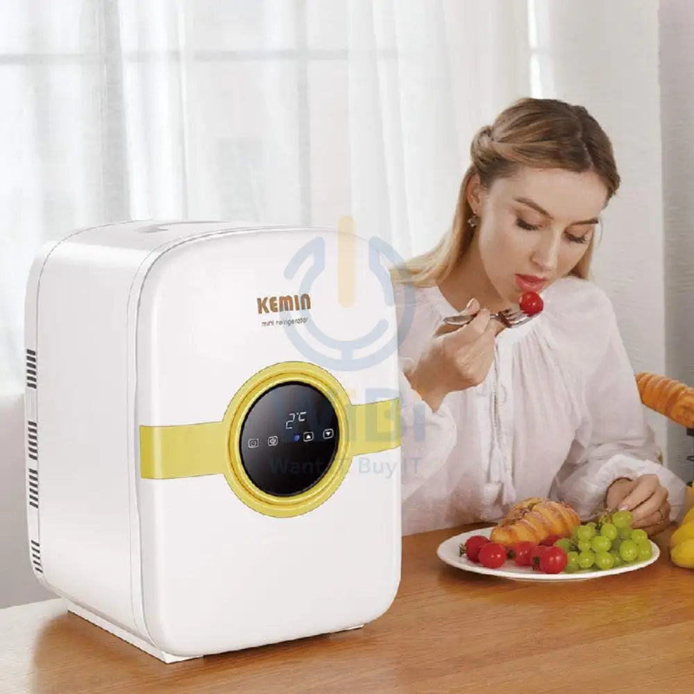 KEMIN Digital Display Portable Mini Refrigerator - 22L / 25W / White/Yellow Accessories > Smart Devices