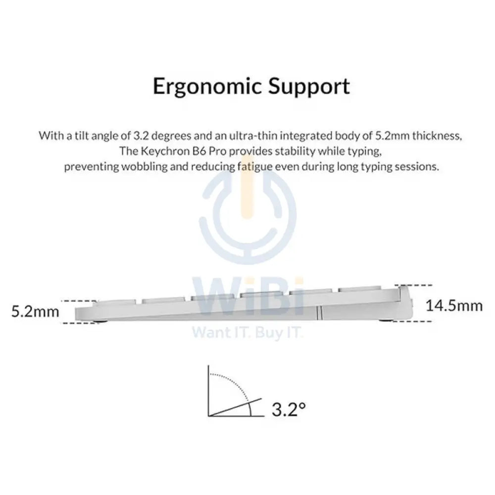 KeyChron B6 Pro Ulra-Slim Keyboard - Wireless / English/Arabic / White Accessories > Keyboard & Mouse