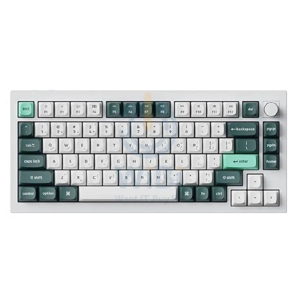 KeyChron Q1 HE Swappable 75% Mechanical Gaming Keyboard - Wireless / RGB / English/Arabic / Shell White Accessories >