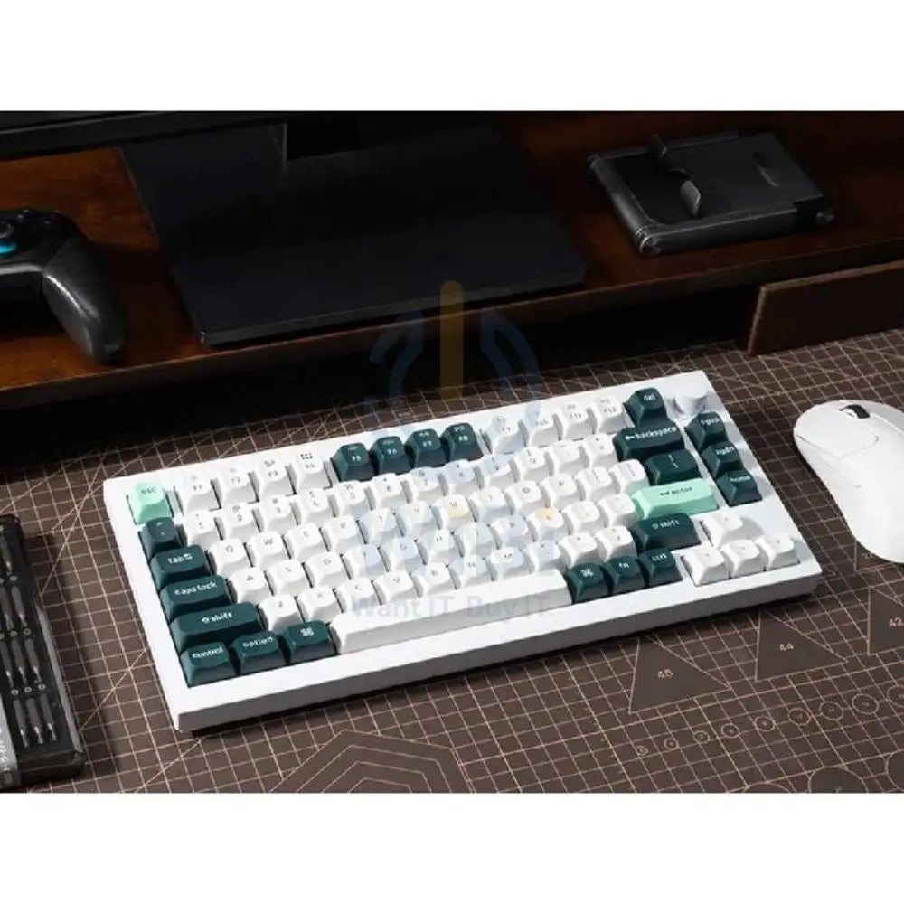 KeyChron Q1 HE Swappable 75% Mechanical Gaming Keyboard - Wireless / RGB / English/Arabic / Shell White Accessories >