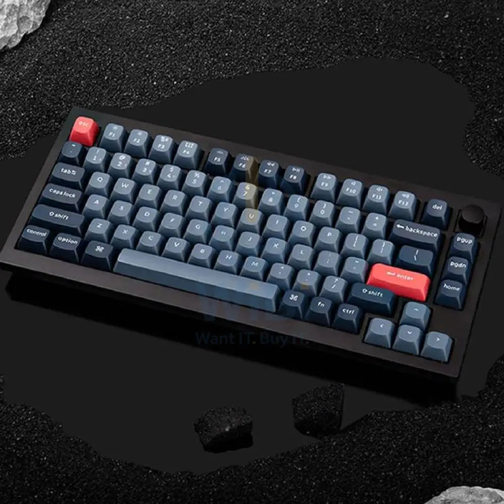 KeyChron V1 Max Swappable 75% Mechanical Keyboard - Wireless / RGB / English/Arabic / Black Accessories > Keyboard &