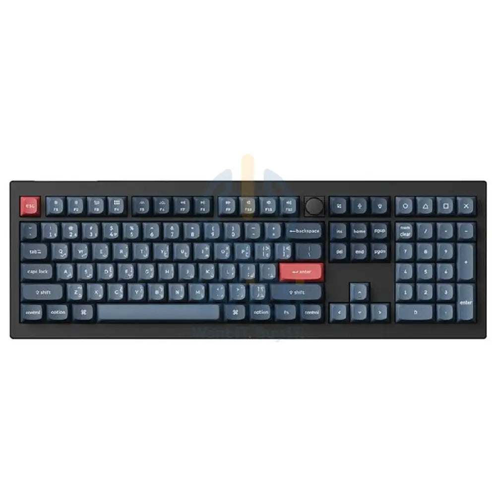 KeyChron V6 Max Swappable 100% Mechanical Gaming Keyboard - Wireless / RGB / English/Arabic / Carbon Black Accessories