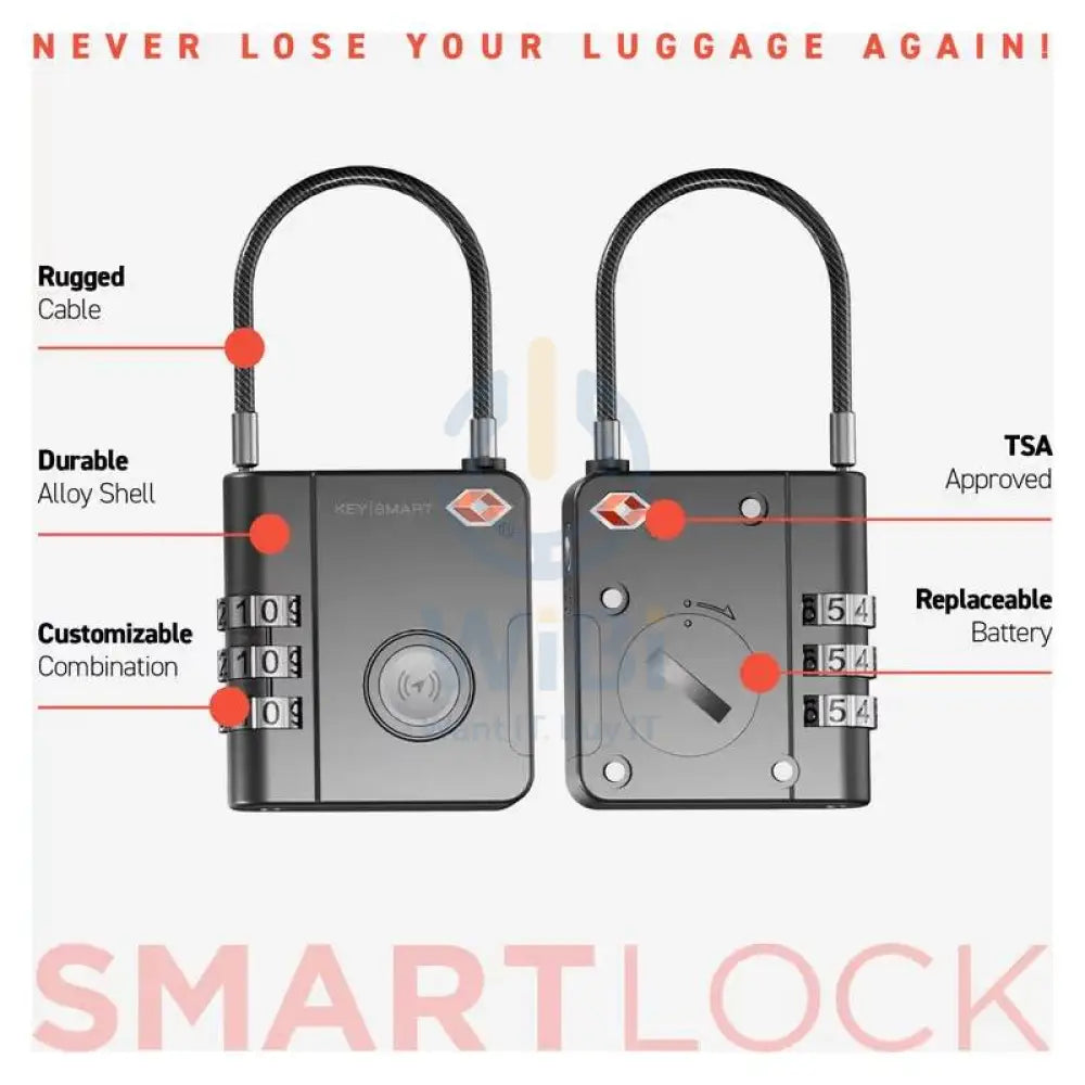 KeySmart Smart Lock Find My Lock - Black Accessories > Smart Devices