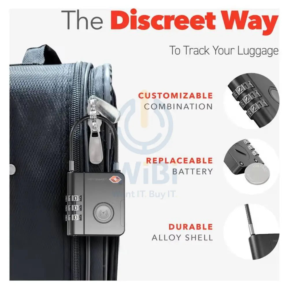 KeySmart Smart Lock Find My Lock - Black Accessories > Smart Devices