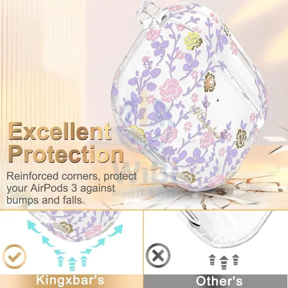 Kingxbar Flora Series Airpod 3 Case - Purple Accessories > Audio > Headphones
