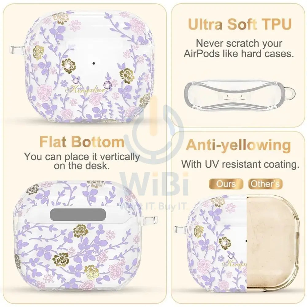 Kingxbar Flora Series Airpod 3 Case - Purple Accessories > Audio > Headphones