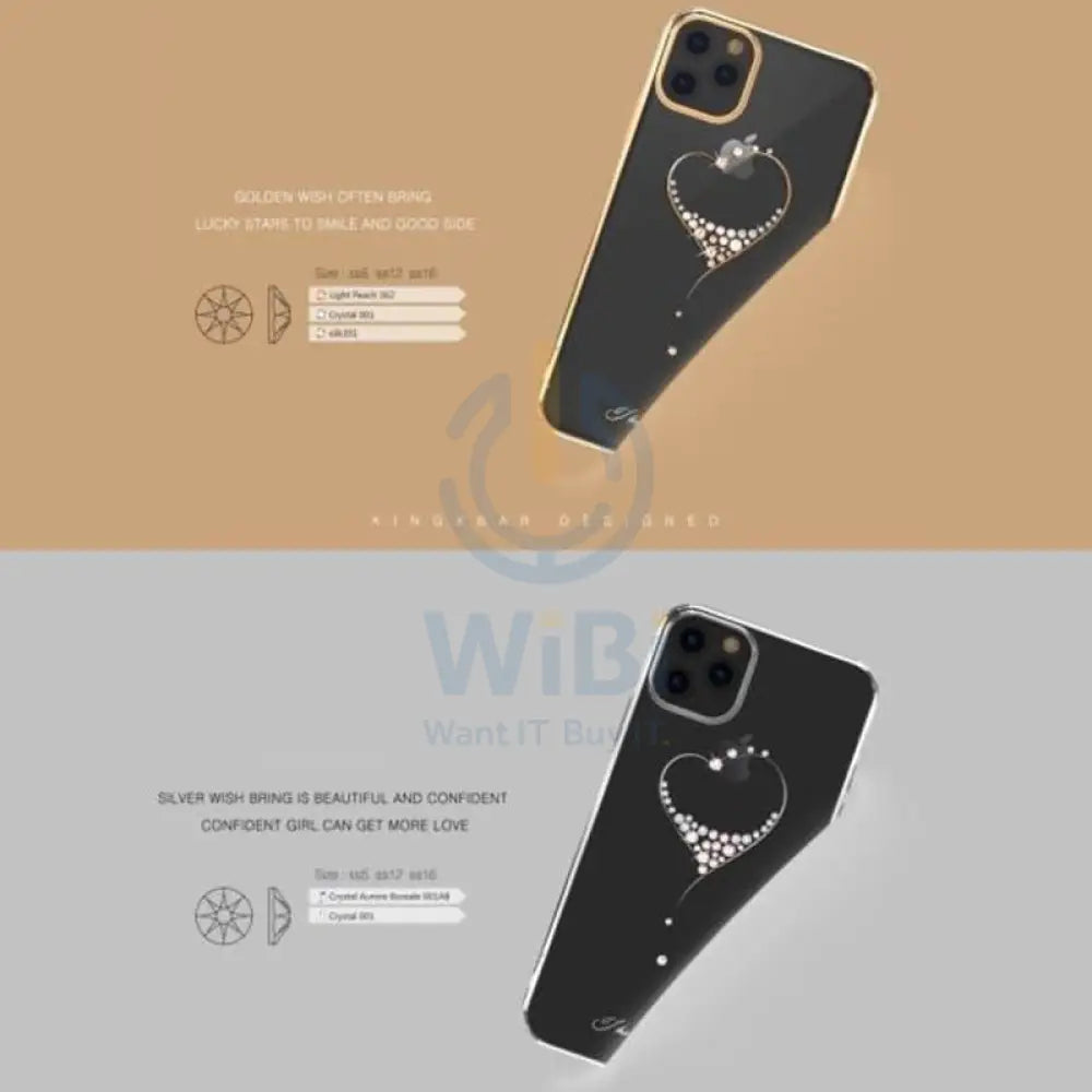 Kingxbar Swarovski Case - iPhone 11 Pro Max / Heart Green Accessories > Mobiles & Tablets > Mobiles > Covers & Cases