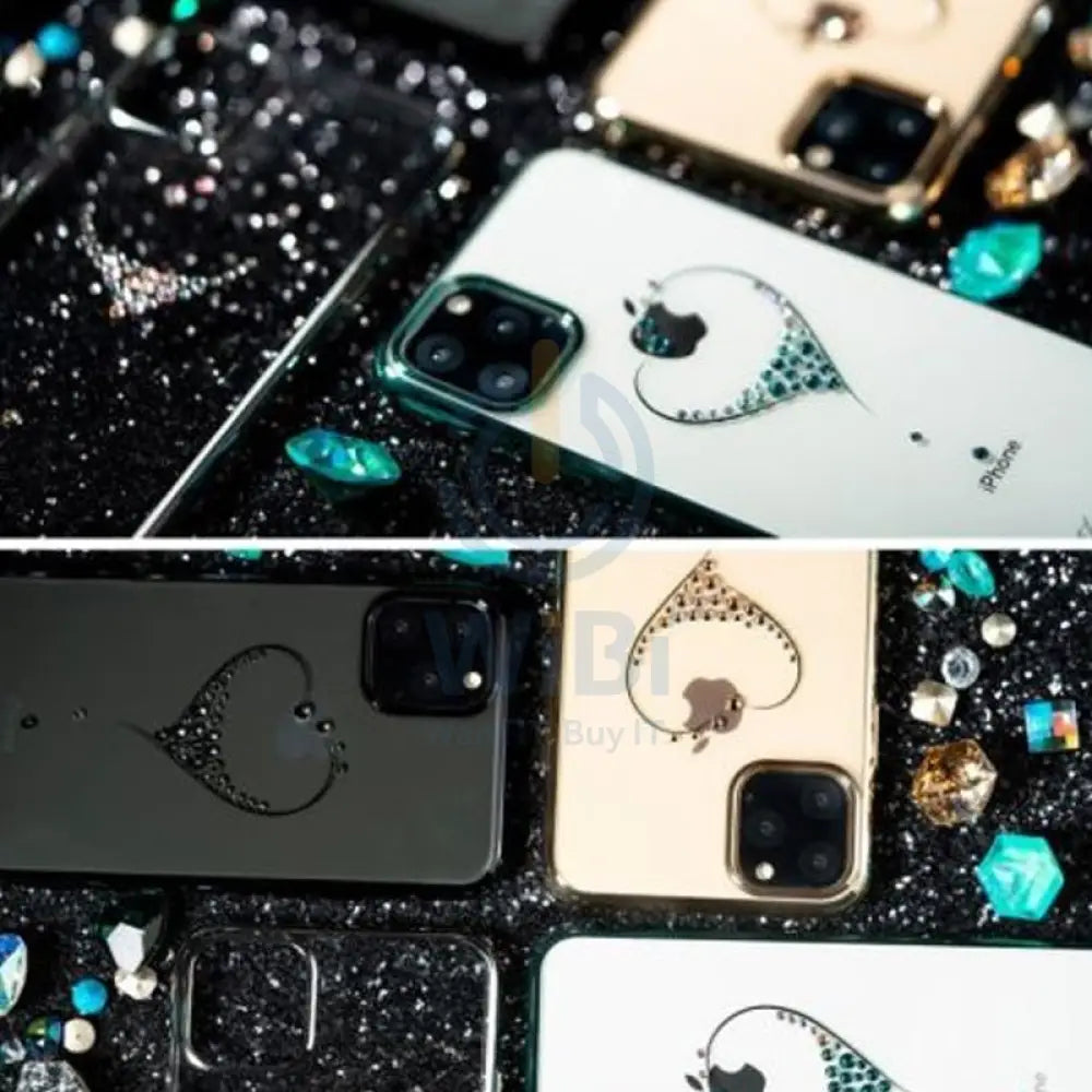 Kingxbar Swarovski Case - iPhone 11 Pro Max / Heart Green Accessories > Mobiles & Tablets > Mobiles > Covers & Cases