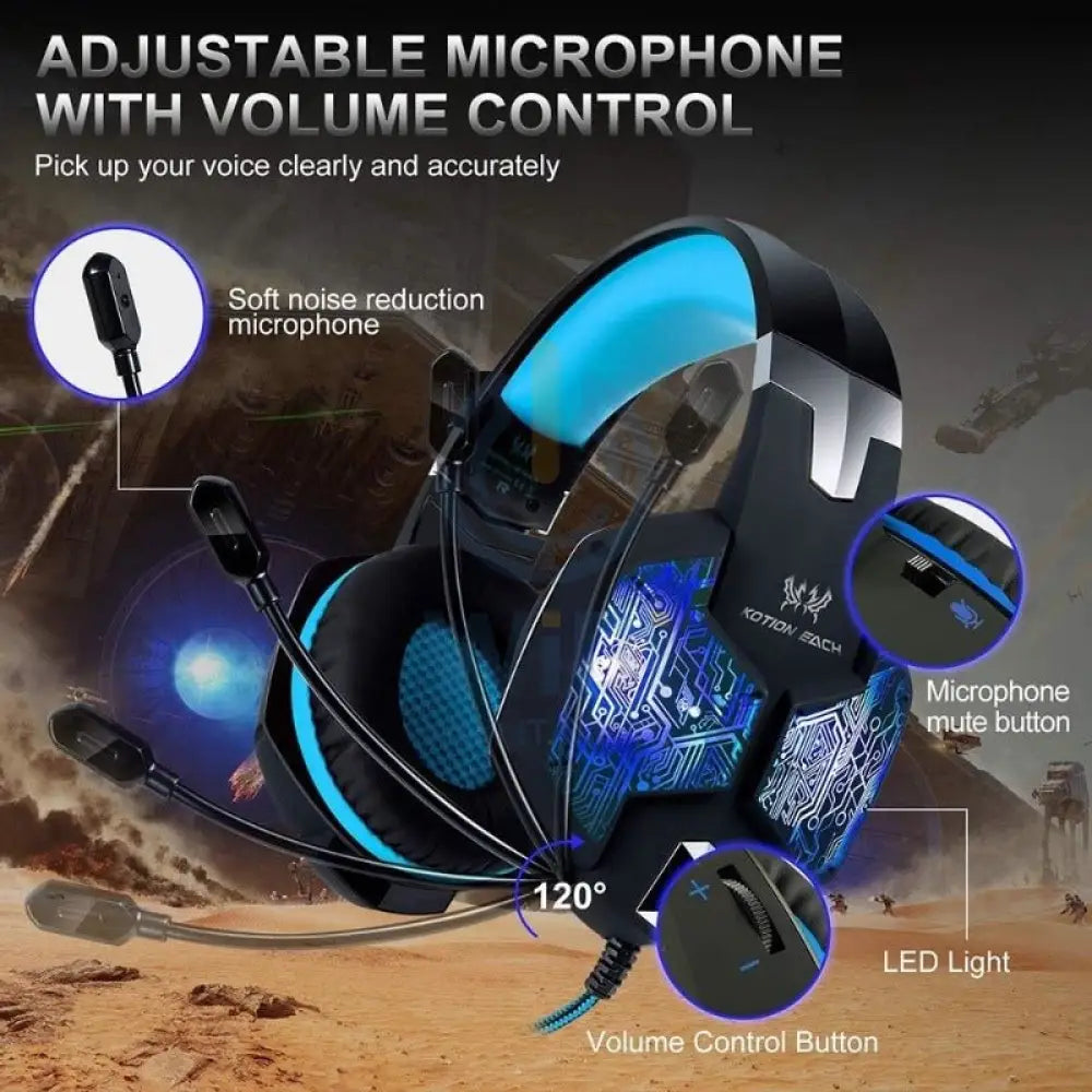 KOTION Pro Gaming Headset G1000BLUE Accessories > Audio > Headphones > Gaming Zone