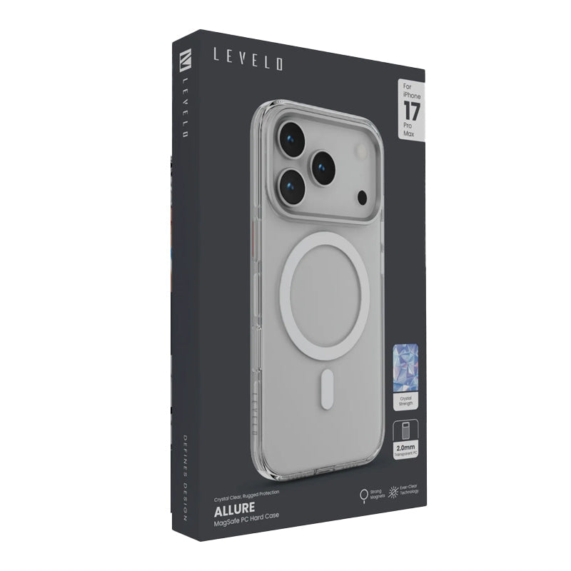 Levelo Allure PC Hard MagSafe Case For Apple iPhone 17 Pro Max - Transparent Accessories > Mobiles & Tablets > Mobiles
