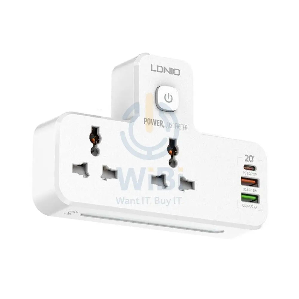 Ldnio 6 in 1 Power socket - 2 Way / USB-C / Night lamp / White Accessories > Power > Power Protection > Surge Protector