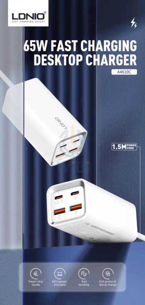 Ldnio 65W Multi-ports Desktop Fast Charging Station Accessories > Docking Station