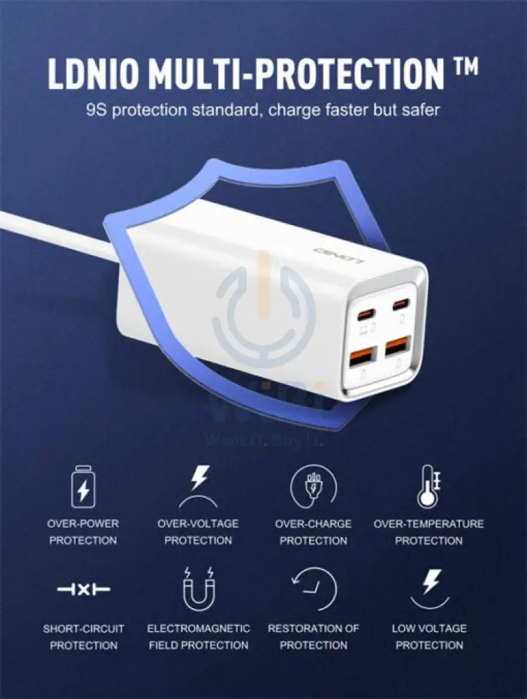 Ldnio 65W Multi-ports Desktop Fast Charging Station Accessories > Docking Station