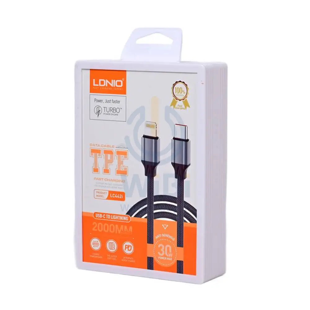 LDNIO LC442i Fast Charging Data Cable - 30W / 2 Meter / Type-C / Lightning / Grey Accessories > Cables & Converters >