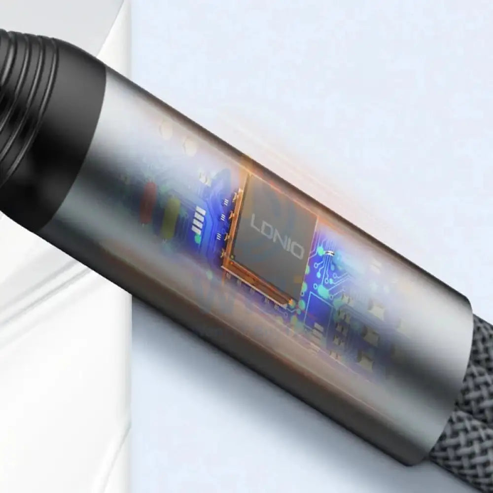 LDNIO LC94C 3-in-1 Fast Charging data Cable - 100W / 1.2 Meter / Type-C / Lightning / Micro USB / Grey Accessories >