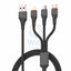 LDNIO LC96U 3-in-1 Fast Charging Data Cable - 1.2 Meter / Type-C / Lightning / Micro USB / Grey Accessories > Cables &