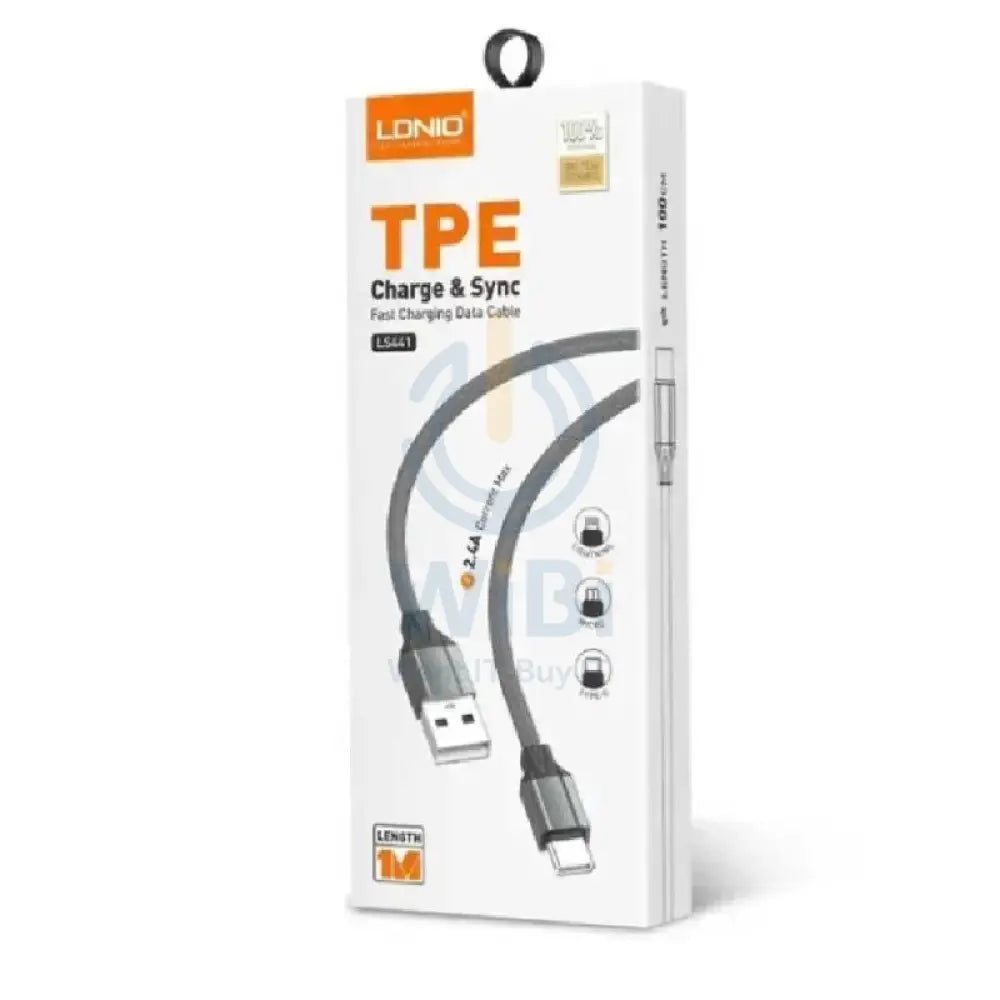 LDNIO LS441 Fast Charging Data Cable - 1 Meter / Type-C / USB-A / Grey Accessories > Cables & Converters > Cables