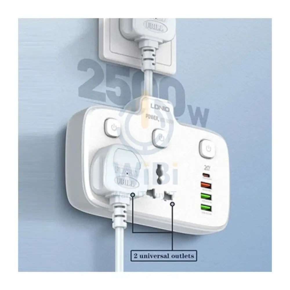 Ldnio Power Strip USB Socket - 2 Way / USB-A / USB-C / White