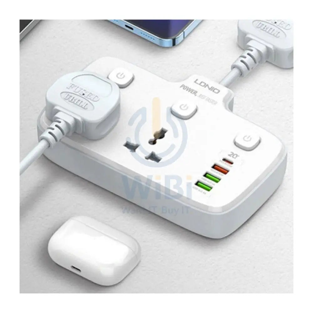 Ldnio Power Strip USB Socket - 2 Way / USB-A / USB-C / White