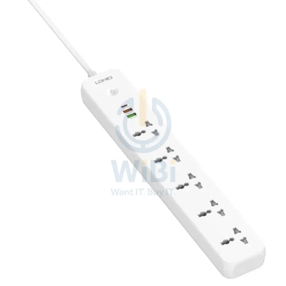 Ldnio Power Strip With USB Charge Ports - 5 Way / USB-A / USB-C / 2500W / White Accessories > Power > Power Protection