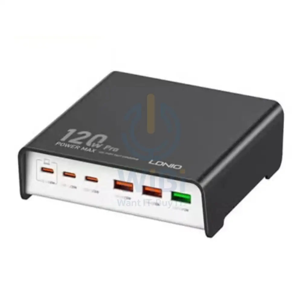 LDNIO Q605 Multi-ports Desktop Charging Station - 120W / 3x USB-C / 3x USB-A / Black Accessories > USB Hub
