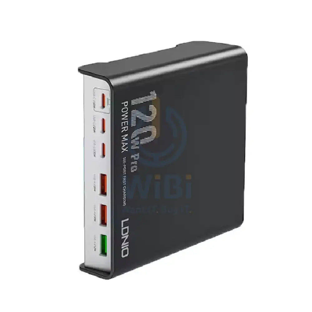 LDNIO Q605 Multi-ports Desktop Charging Station - 120W / 3x USB-C / 3x USB-A / Black Accessories > USB Hub