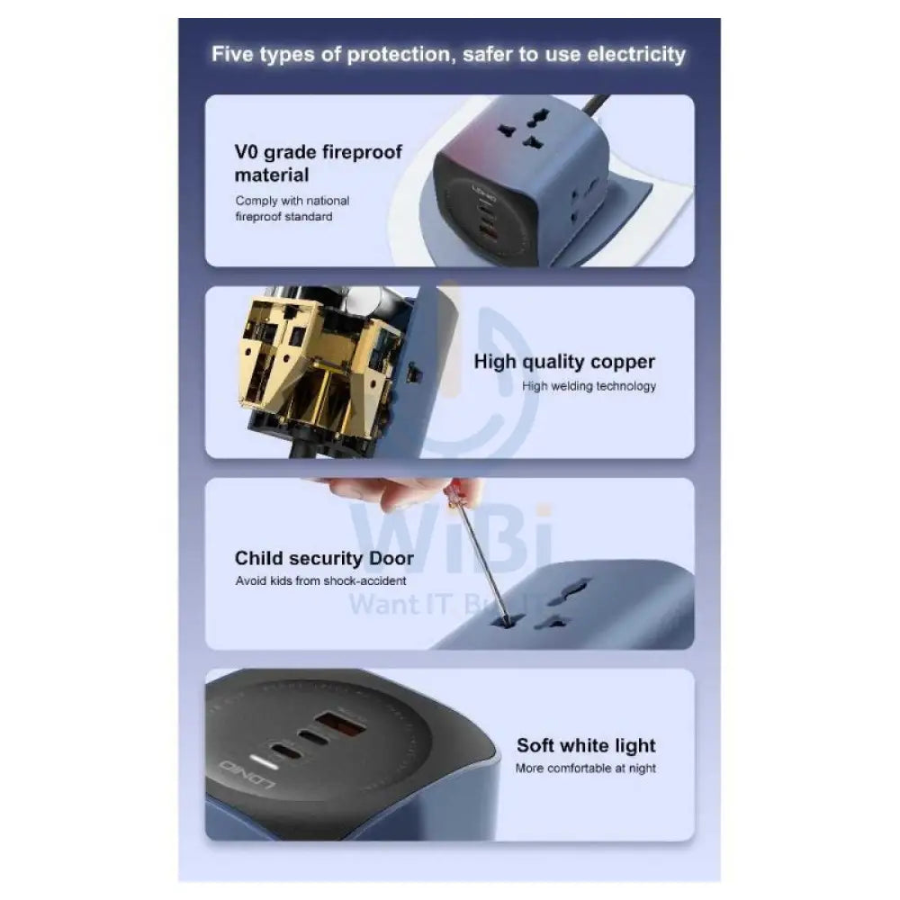 LDNIO SC3319 Universal Power Socket Cube - Blue Accessories > Power > Power Protection > Surge Protector
