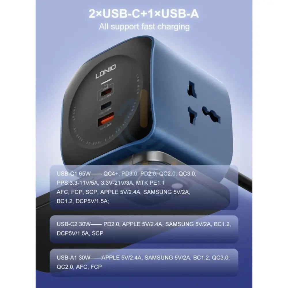 LDNIO SC3319 Universal Power Socket Cube - Blue Accessories > Power > Power Protection > Surge Protector