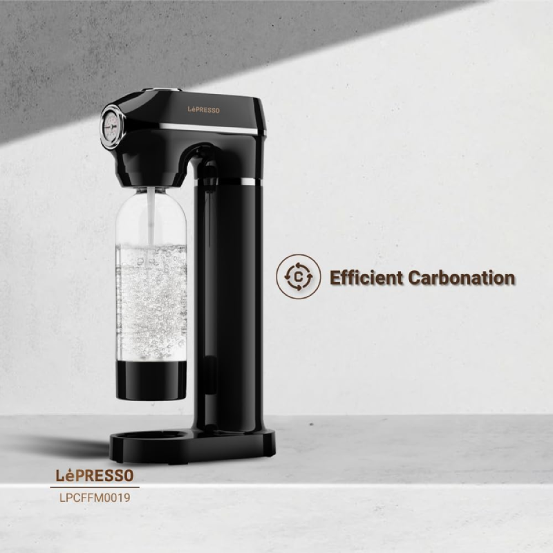 LePresso Carbonator Instant Sparkling Water 1L - Black