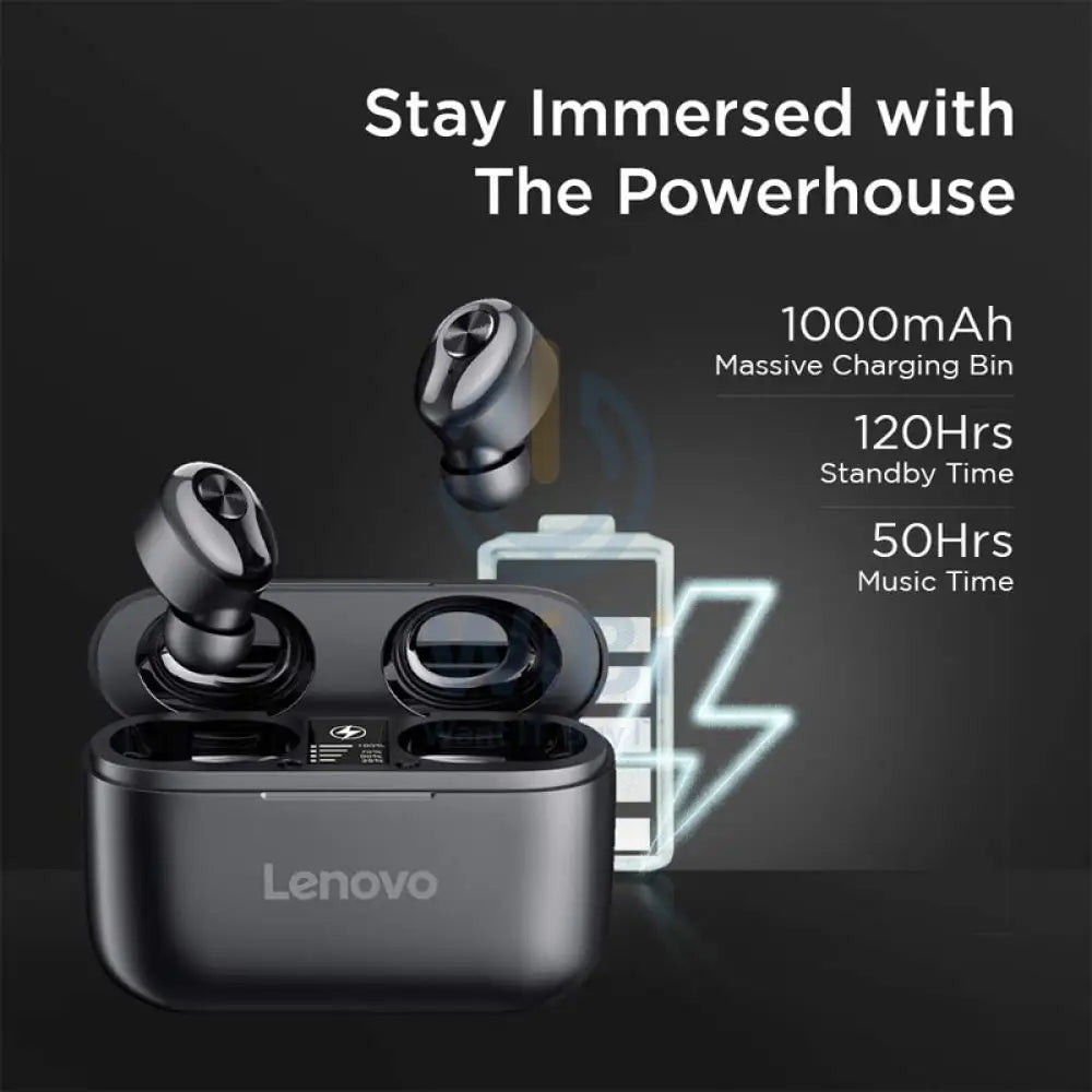 Lenovo HT18 Wireless Earbuds - Bluetooth / 10 Meter / Black Accessories > Audio > Headphones