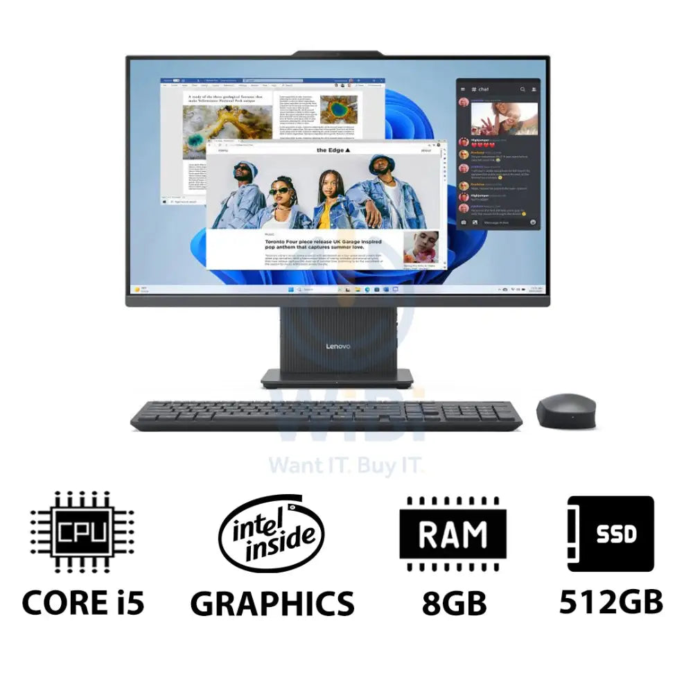 Lenovo IdeaCentre 27 Gen 9 AIO PC - i5 / 8GB / 512GB (NVMe M.2 SSD) / 27’’ FHD Non-Touch / DOS (Without OS)