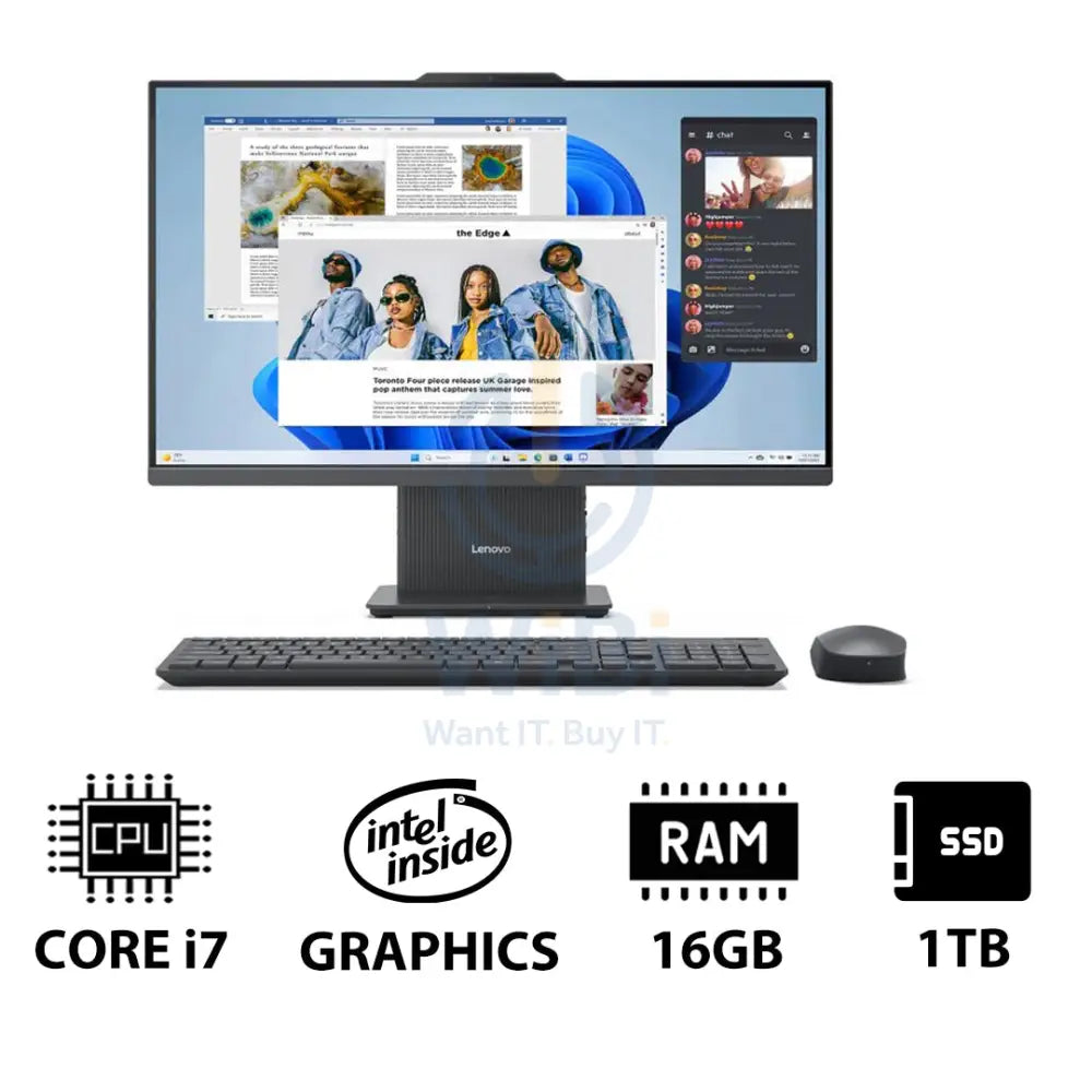 Lenovo IdeaCentre 27 Gen 9 AIO PC - i7 / 16GB / 1TB (NVMe M.2 SSD) / 27’’ FHD Non-Touch / DOS (Without OS)