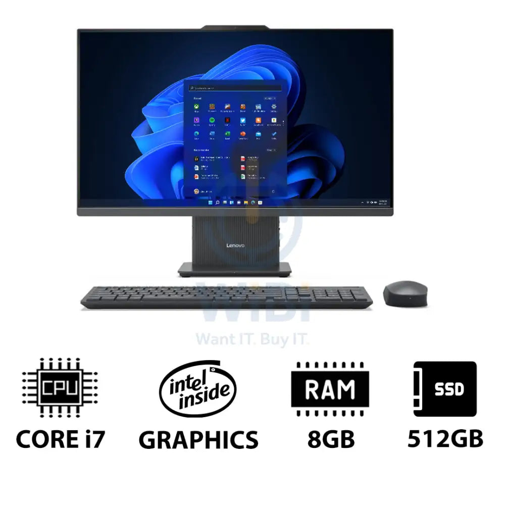 Lenovo IdeaCentre 27 Gen 9 AIO PC - i7 / 8GB / 512GB (NVMe M.2 SSD) / 27’’ FHD Non-Touch / Win 11 Pro / Arabic/English