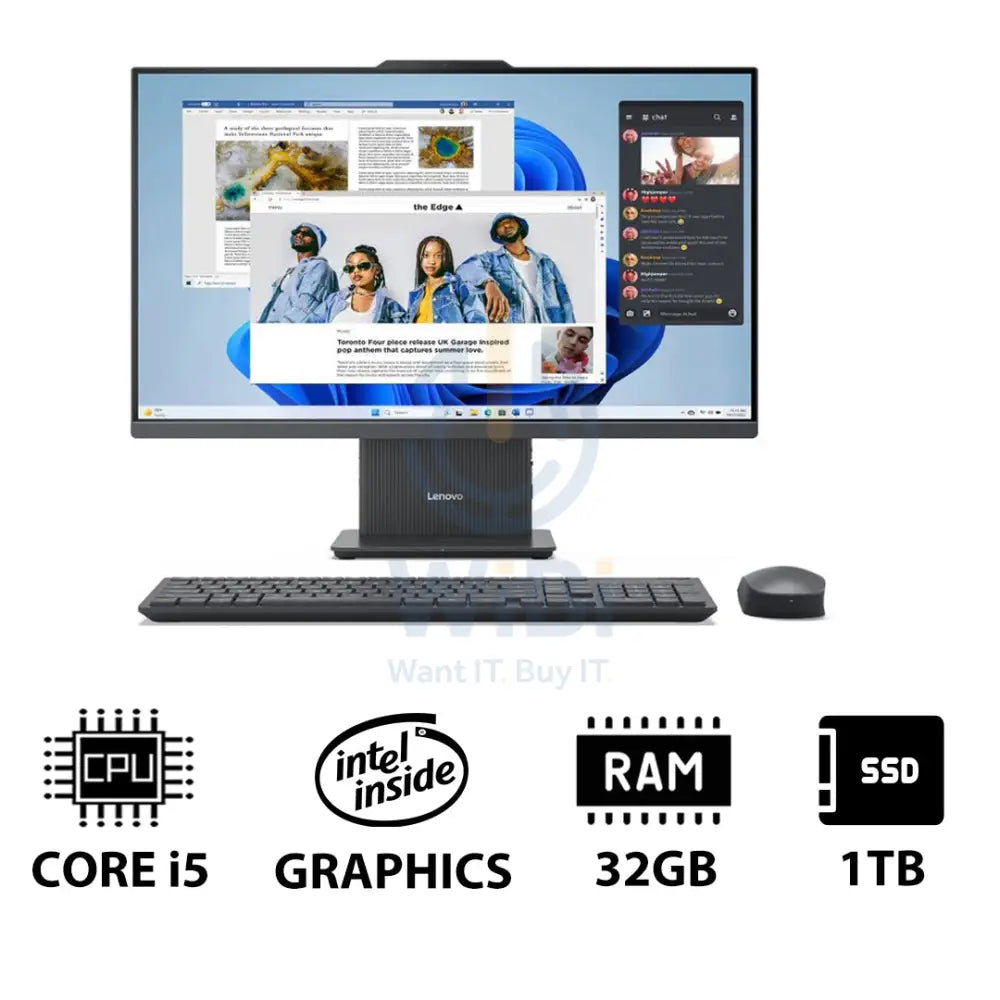 Lenovo IdeaCentre Gen 9 AIO PC - i5 / 32GB / 1TB (NVMe M.2 SSD) / 23.8’’ FHD Non-Touch / DOS (Without OS) / 1YW / Luna