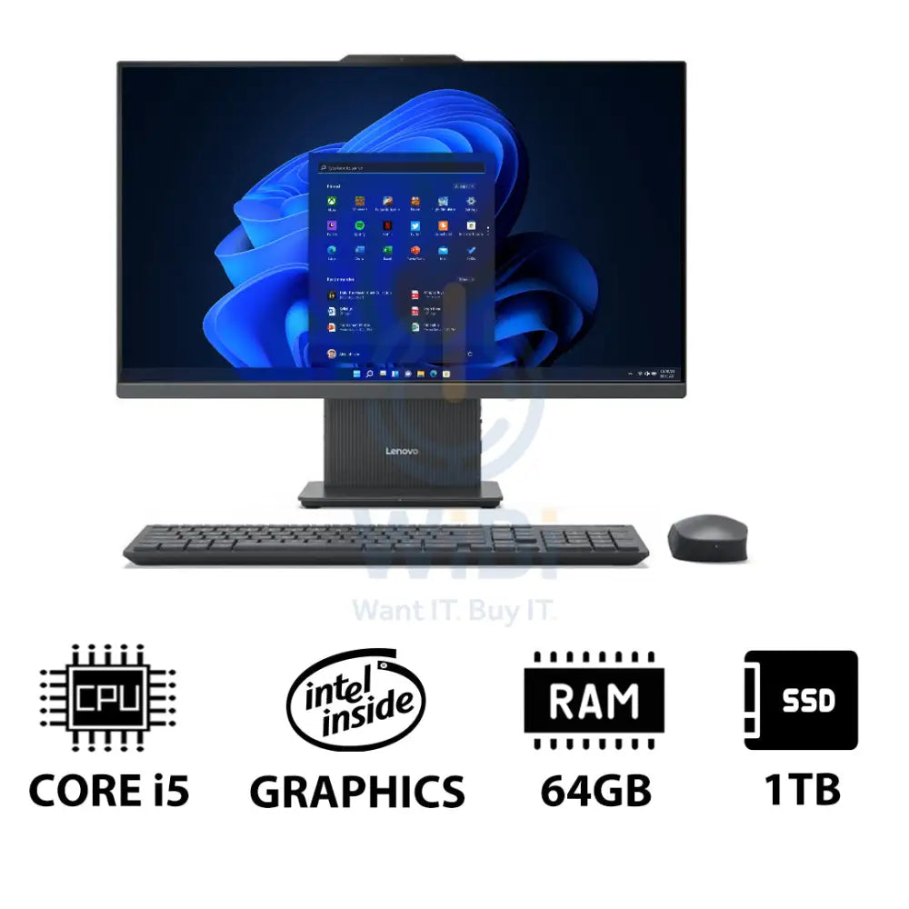Lenovo IdeaCentre Gen 9 AIO PC - i5 / 64GB / 1TB (NVMe M.2 SSD) / 23.8’’ FHD Non-Touch / Win 11 Pro / 1YW / Luna Grey