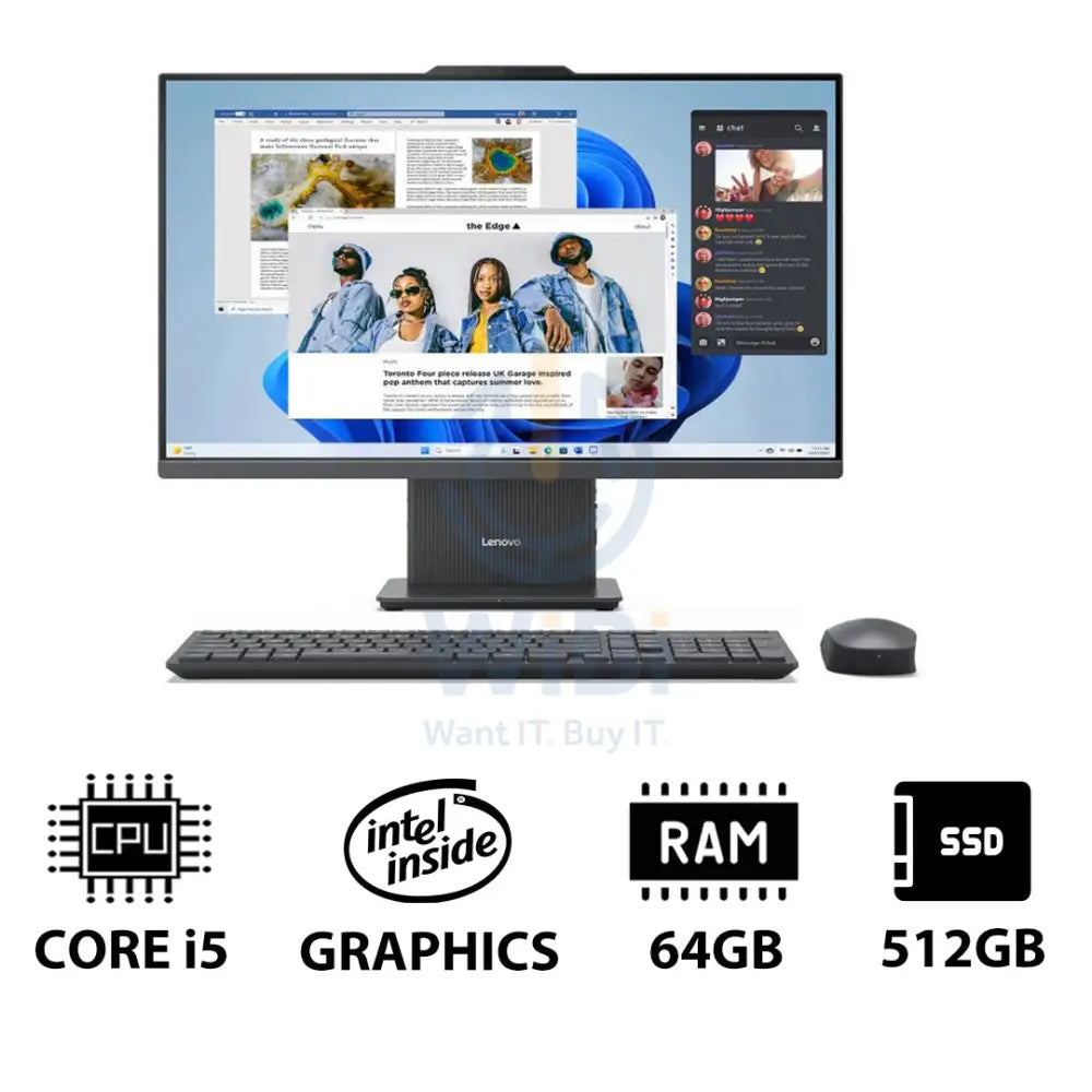 Lenovo IdeaCentre Gen 9 AIO PC - i5 / 64GB / 512GB (NVMe M.2 SSD) / 23.8’’ FHD Non-Touch / DOS (Without OS) / 1YW
