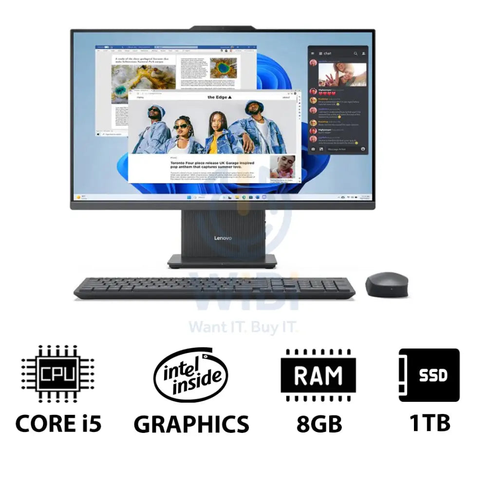 Lenovo IdeaCentre Gen 9 AIO PC - i5 / 8GB / 1TB (NVMe M.2 SSD) / 23.8’’ FHD Non-Touch / DOS (Without OS) / 1YW / Luna