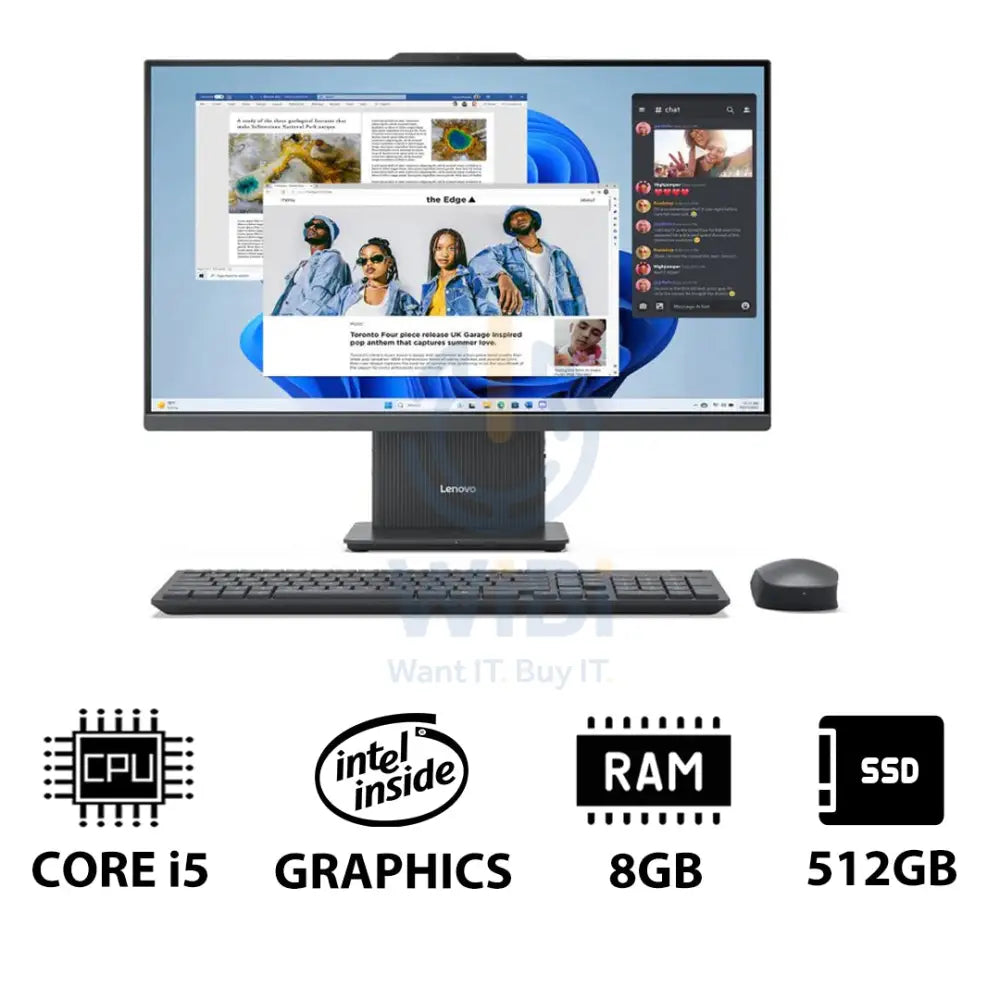 Lenovo IdeaCentre Gen 9 AIO PC - i5 / 8GB / 512GB (NVMe M.2 SSD) / 23.8’’ FHD Non-Touch / DOS (Without OS) / 1YW / Luna