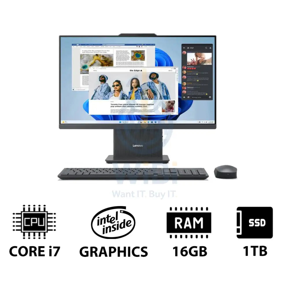 Lenovo IdeaCentre Gen 9 AIO PC - i7 / 16GB / 1TB (NVMe M.2 SSD) / 23.8’’ FHD Non-Touch / DOS (Without OS) / 1YW / Luna