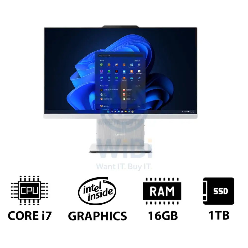 Lenovo IdeaCentre Gen 9 AIO PC - i7 / 16GB / 1TB (NVMe M.2 SSD) / 23.8’’ FHD Non-Touch / Win 11 Pro / 1YW / Cloud Grey