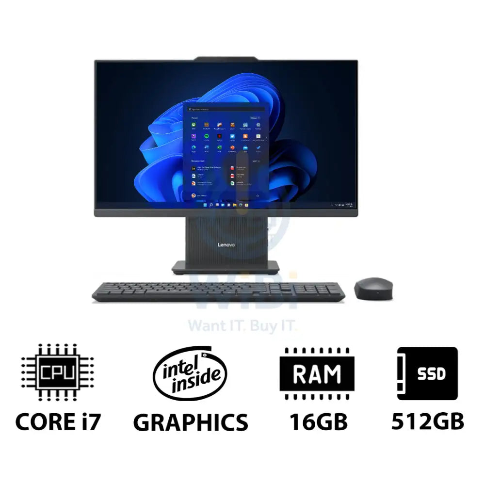 Lenovo IdeaCentre Gen 9 AIO PC - i7 / 16GB / 512GB (NVMe M.2 SSD) / 23.8’’ FHD Non-Touch / Win 11 Pro / 1YW / Luna Grey