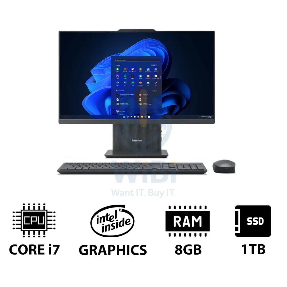 Lenovo IdeaCentre Gen 9 AIO PC - i7 / 8GB / 1TB (NVMe M.2 SSD) / 23.8’’ FHD Non-Touch / Win 11 Pro / 1YW / Luna Grey