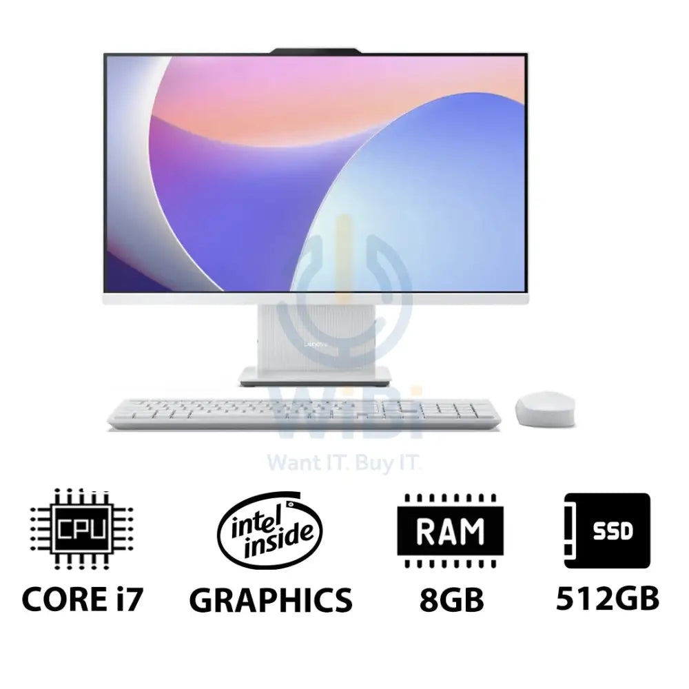 Lenovo IdeaCentre Gen 9 AIO PC - i7 / 8GB / 512GB (NVMe M.2 SSD) / 23.8’’ FHD Multi-Touch / DOS (Without OS) / 1YW